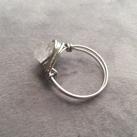 Herkimer diamond wire wrapped ring size 5 - Picture 4 of 4